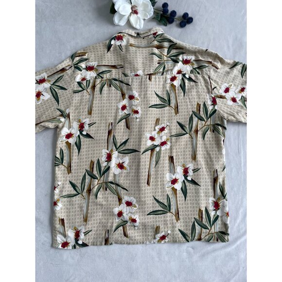 Island Republic XL Floral Hawaiian Shirt Silk/Cotton Short Sleeve Button Shirt - Picture 2 of 9
